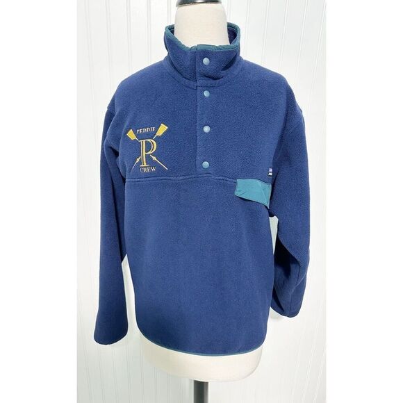 Patagonia Synchilla T Snap Men's Peddie Crew Fleece Jacket Blue Size Small